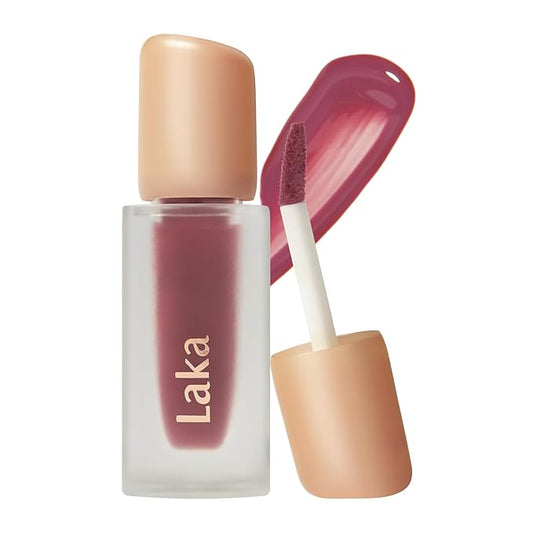Laka Fruity Glam Tint, 4.5g/0.15oz, Glowing Lip Stain with Wide Color Spectrum, Hydrating & Lightweight Texture, Buildable Color, Non-Sticky, Vegan, K-Beauty (#102 Dewy)