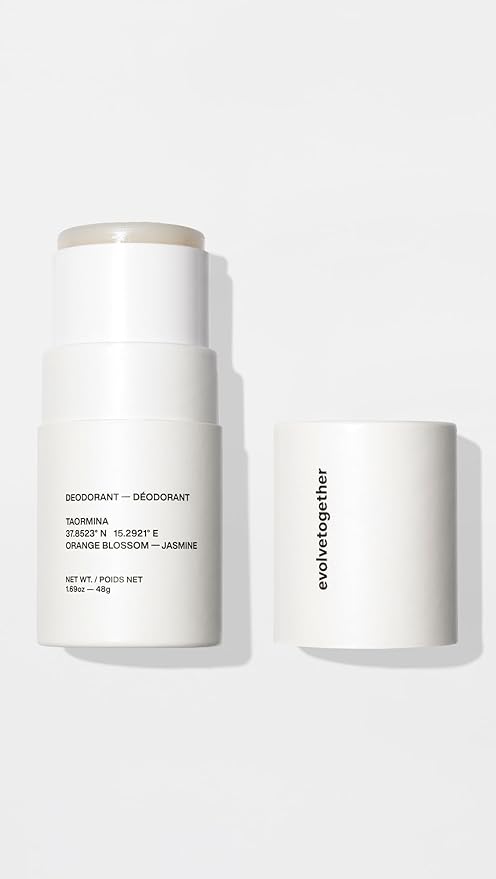 evolvetogether Aluminum Free Natural Deodorant for Women & Men | Orange Blossom & Jasmine | Neutralizes Odors, Soothes Skin | Vegan, Cruelty-Free, Baking Soda Free | Made in USA (Taormina, 1.69 Oz)