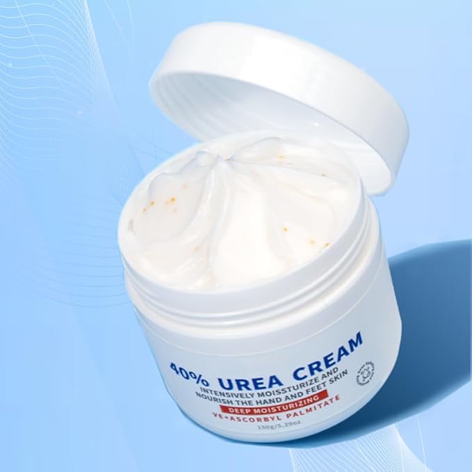 Urea Cream 40 Percent for Feet Maximum Strength, Moisturizes Foot Cream for Dry Cracked Heels and Feet Hand Knees Elbows Urea Cream for Feet Removes Calluses Dead Skin and Soften Toenails 5.29 Oz
