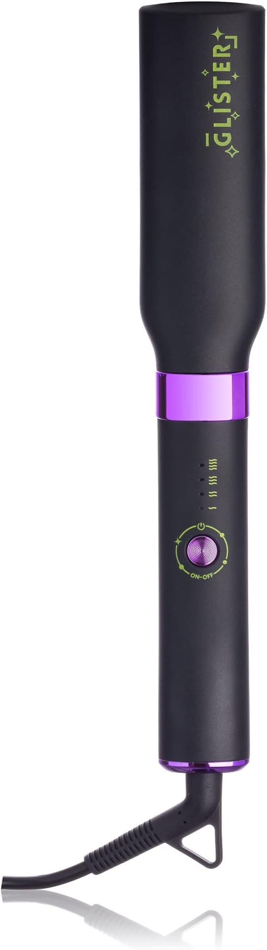 Glister Folding Hair Straightener Brush, Hair Brush for Hair Straightening, Volumizer, Fringe Curler, Hair Styling Comb with Adjustable Temperature - Black Berry Splash (Black)