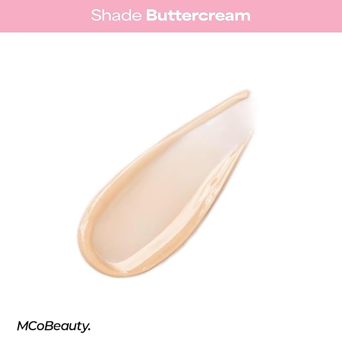 MCoBeauty - Peptide Lip Treatment - Buttercream - Clear Cream Shade - High Gloss Peptide Lip Balm & Plumper with Shea Butter - Hydrating Conditioning Lip Glaze for Soft Smooth Lips - Cruelty Free