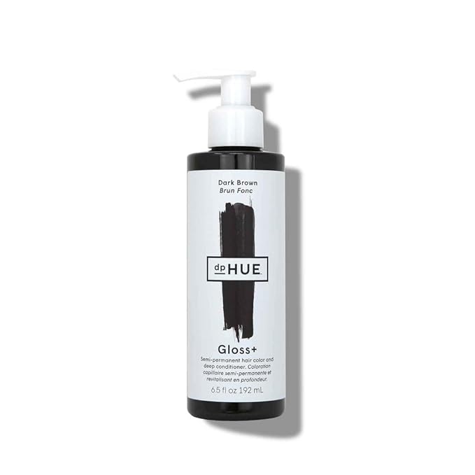 dpHUE Gloss+, Dark Brown - 6.5 oz (8-12 Applications) - Semi-Permanent Hair Color & Conditioner - Lasts Up to Eight Washes - Paraben, SLS & SLES Sulfate Free - Vegan, Leaping Bunny Certified