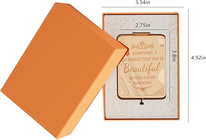 Mini Pocket Mirror,Rechargeable Dimmable 3 Color Lighting 1X/3X Magnification LED Compact Makeup Mirror for Travel, Purse, Portable Folding Handheld,Small Lighted Mirrors for Women Gift (Beautiful)