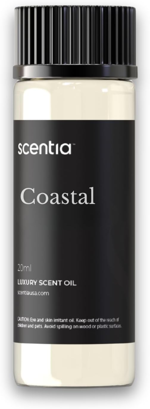 Scentia Coastal Fragrance Oil Inspired by a 5‑Star Iconic Retreat - Lemon Bergamot & Sea Breeze Scent – 20 mL Aromatherapy Diffuser Oil for Ultrasonic & Waterless Diffusers, Made in USA