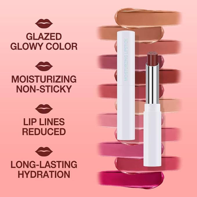 HHLTOH 1Pcs Tinted Lip Balm Moisturizing Lipstick – Waterproof Hydrating Matte Lip Balm for Women, Creamy Natural Color Stain for Dry Lips, Soft Matte Finish with Subtle Scent (#05 Deep Cherry Brown)