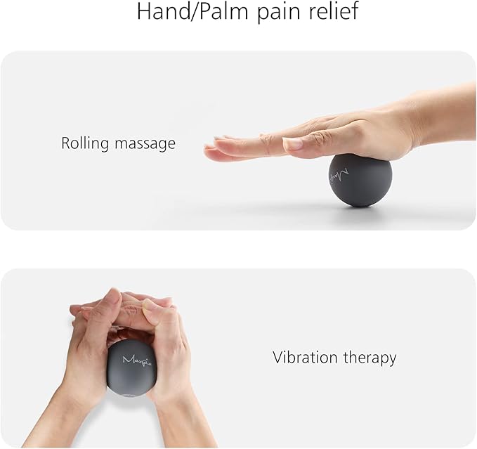 2" Mini Massage Ball, 5 Speeds Vibrating Massage Roller Ball for Palm, Hand, Foot, Leg, Neck, Back, Trigger Point Muscle Therapy Ball for Myofascial Release, Plantar Fasciitis Relief, Blue