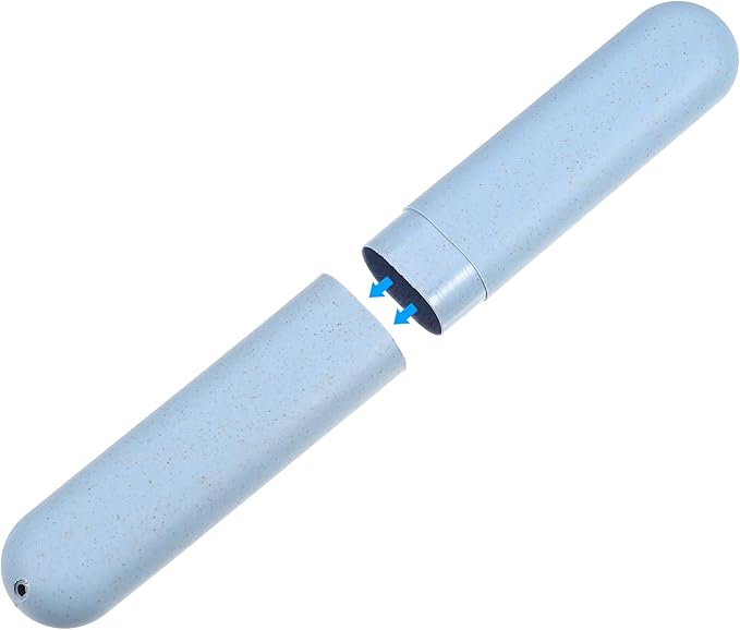 VOCOSTE 2pcs, Traveling Toothbrush Holders Case, PP Toothbrush Case for Travel Business, Blue, 8.07''x1.22''x0.83''