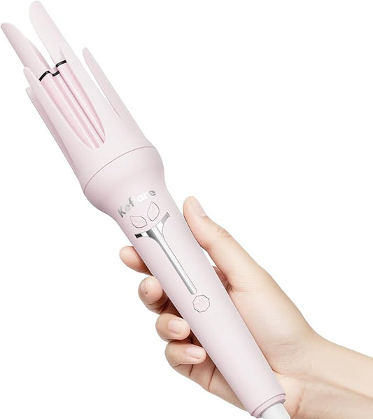 Automatic Curling Iron 1 1/4 inch, Hair Curler with 3 Temperatures & 50 Million Ionic, 10s Fast Heating, 2-Way Rotation, Anti-Scald, Auto Shut-Off for Hair Styling, Dual Voltage for Travel