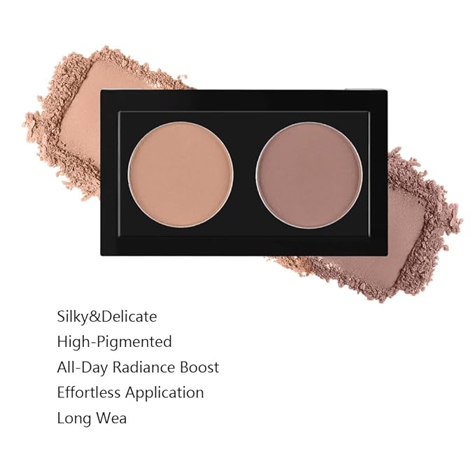 Duo Eye Shadow Powder，Nude &Warm Gray Matte Eyeshadow Makeup Palette，Neutral Shades Eyeshadow Palette for Woman Daily Eyes Looks，Highly Pigmented，Smooth, Blendable，sombras de ojos, Cruelty-Free 04