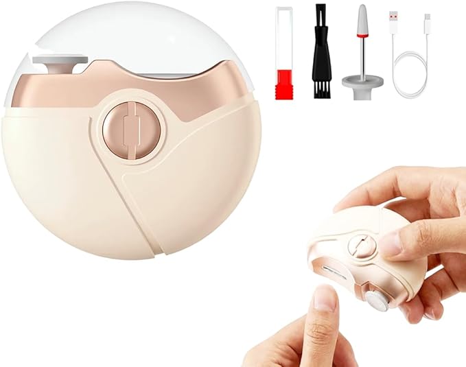 2 in 1 Electric Nail Clippers, 2026 New Polishing Automatic Fingernail Trimmer, 2 Speeds, Quiet Electric Toenail Clippers for Thick Nails, Easy Clip for Seniors, Adults and Men (Beige)