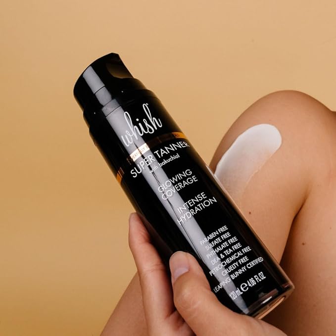 Whish Self Tanner with Bakuchiol Oil - Reduces Fine Lines & Wrinkles, Hydrating & Firming, 4.06oz