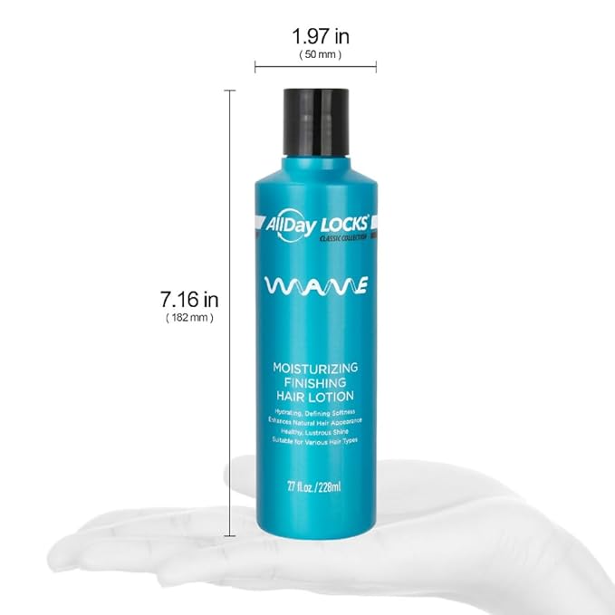AllDay Locks Classic Wave Hair Lotion - Lightweight Curl Cream for Frizz Control & Hydration, Curly & Wavy Hair Styling Products for Women & Men, Lotion for Defining and Moisturizing - 7.7 oz Bottle