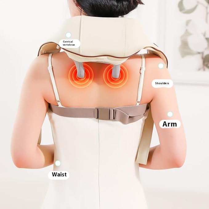 Therapexa Neck & Shoulder Massager,Cordless Neck Massager with Heat,6D Deep Kneading Shiatsu Massager for Back,Shoulder & Leg Pain Relief(White)