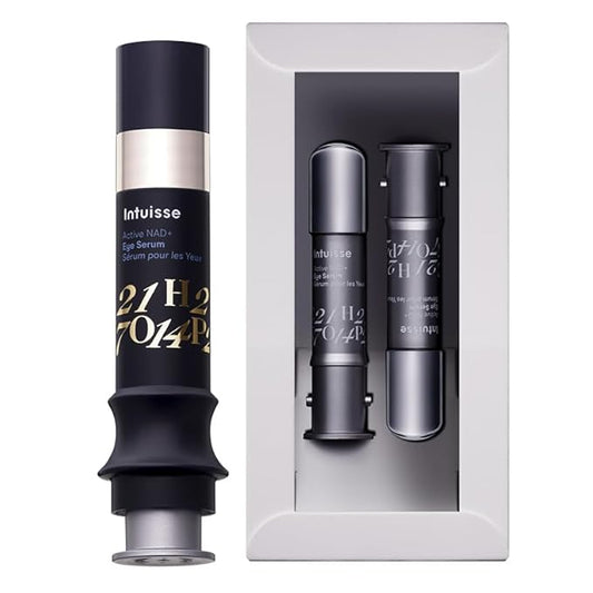 Intuisse Active NAD+ Eye Serum – Dark Circles, Puffiness, Fine Lines – 5% NAD+, Four Hyaluronic Acids & Swiss Liposomal Delivery – Lifting and Firming Formula – 2 x 5ml – Includes Applicator