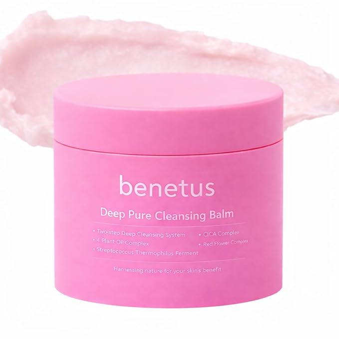 Deep Pure Cleansing Balm, Gentle Natural Face Makeup Remover Balm with CICA & Plant Oils, Nourishing & Hydrating, Removes Makeup & Sunscreen, for Oily, Dry & Sensitive Skin, Pore-Cleansing , 3.5 fl oz