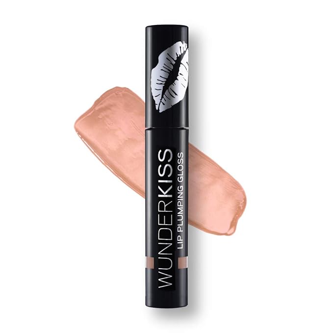 Wunder2 WUNDERKISS Nude Color Lip Plumping Gloss for Hydrated and Naturally Plumper Lips