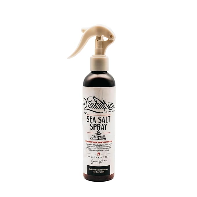 DandyMen Sea Salt Spray for Men – Lightweight Texture, Volume, and Flexible Hold Hair Texture Spray with Epsom Salt & Pro-Vitamin B5 (8.45 oz, Obsidian Cardamom)