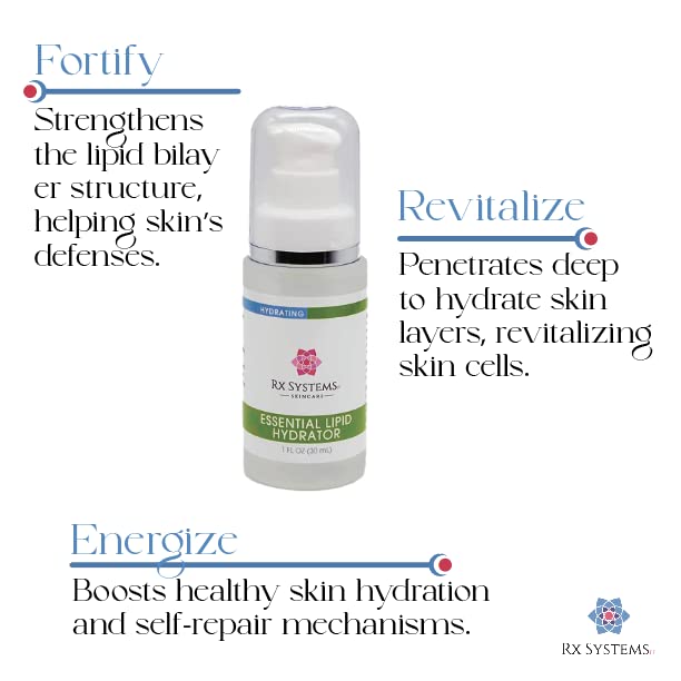 Rx Systems PF Essential Lipid Hydrator, Facial Moisturizer Oil | 100% Pure Squalane Oil for Improved Skin Hydration and Elasticity. Daily Oil Face Hydrator