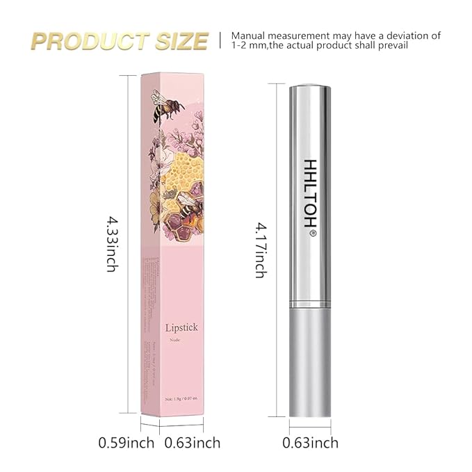 HHLTOH Nude Honey Tinted Lip Balm Lipstick, Sheer Hydrating & Lightly Tinted Nude Honey Lip Color, Moisturizing Nourishing Lip Balm with Natural Black Cherry Tint, For All Skin Tones