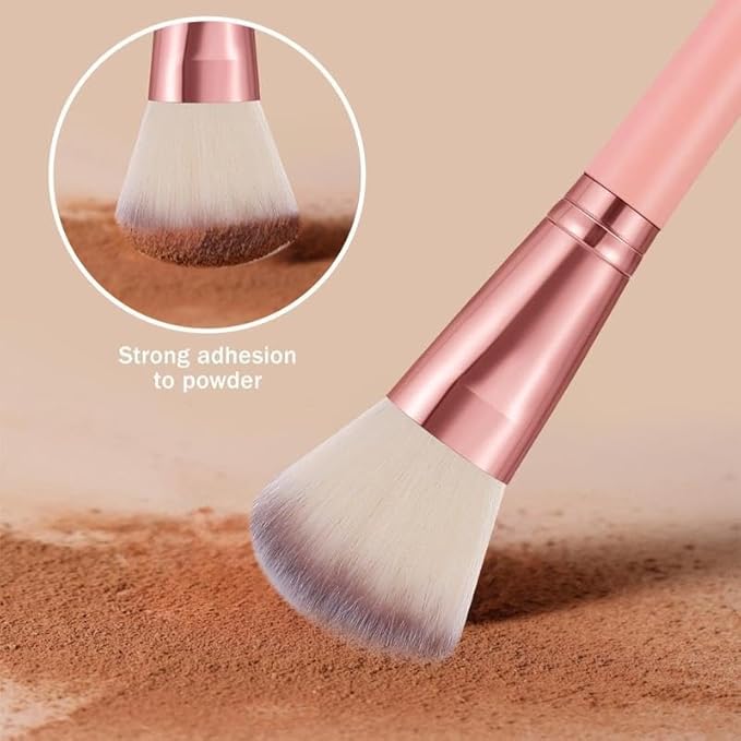 KUORYZAL Pink Makeup Brushes Set Professional 56Pcs with Case Premium Synthetic for Foundation Concealer Blush Eyeshadow Powder Contour Makeup Brush Kit Face Eye Make up Brushes & Tools