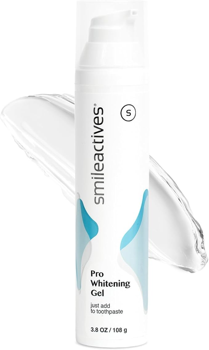Smileactives Teeth Whitening Gel for Toothpaste with Clinical-Grade Hydrogen Peroxide, Tooth Stain Remover for White Teeth, Dentist Quality Pro Whitening Gel to Remove Stains, 90 Day, 3.8 oz Bottle