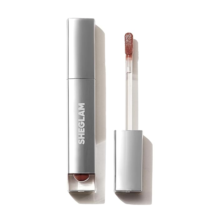 SHEGLAM Glaze Daze Lip Gloss Shiny Tinted Lip Gloss High Gloss Finish Plumping Lip Care Nourishing Not Easy to Fade Liquid Lip Cosmetics-Dark Peach