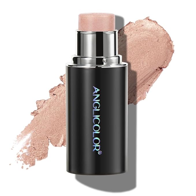 Glow Highlighter Stick, Long Lasting Luminous Satin Shimmer Dewy Finish Cream Highlight Makeup Sticks for Older Women, Blendable and Buildable, #2 Neutral Highlighter
