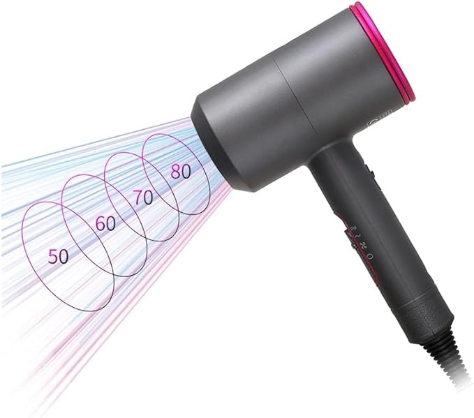 Ionic Hair Dryer, 1800W Fast Drying, Low Noise Hair Dryer with Diffuser and 2 Concentrator Nozzles for Home, Salon & Travel