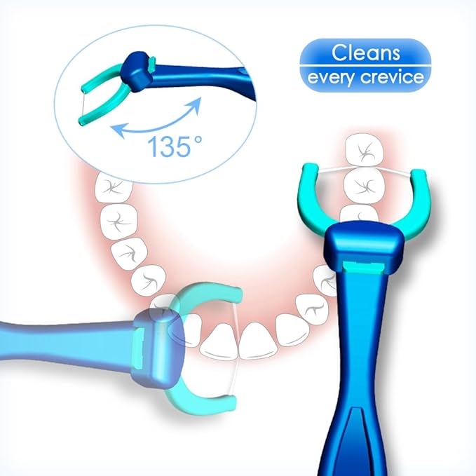 T.Smile NoFuss Dental Flosser Refill Heads, Extra Strength Floss for Comfortable Clean, Fluoride Free, (200 Extra-Strength Floss Refills, Handle Not Included)