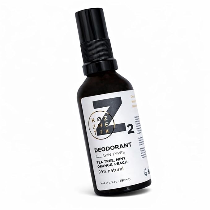 Z2 Natural Deodorant Spray For Women & Men | 99% Natural, Aluminum-Free & Cruelty-Free | Tea Tree, Mint, Orange, Peach | Long-Lasting & Gentle Odor Protection | 50 ml (1.7 oz)