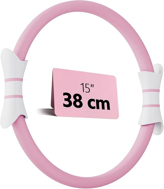 14" Pilates Ring - Magic Circle for Inner Thigh, Arm & Core Toning | Anti-Bend Foam Handles | Home Fitness Gear for Women