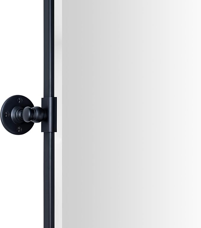 TEHOME Matt Black Horizontal Pivoting Bathroom Vanity Mirror Large Black Metal Framed Rectangle Tilting Beveled Vanity Mirrors for Wall, Overall 51.91 x 36 inches (Mirrror 48 x 36 inches)