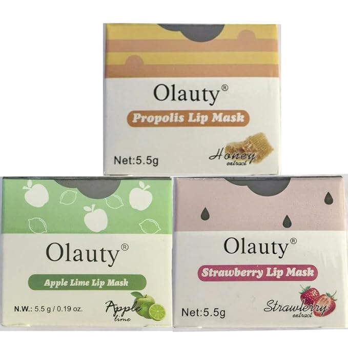 3PCS Bee Lip Balm Honey Pot,Honey&Apple Lime)