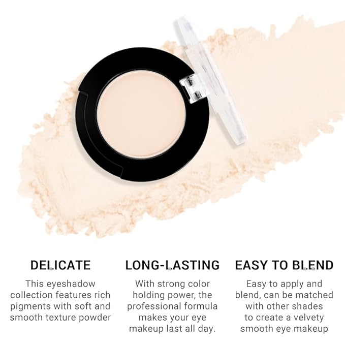 Neutral Light Nude Beige White Single Matte Eye Shadow Palette Naked Eyeshadow Palette Makeup for Old Women de sombras de ojos Natural Vegan Eyeshadow for Eyes Long Lasting Naturing-Looking #11
