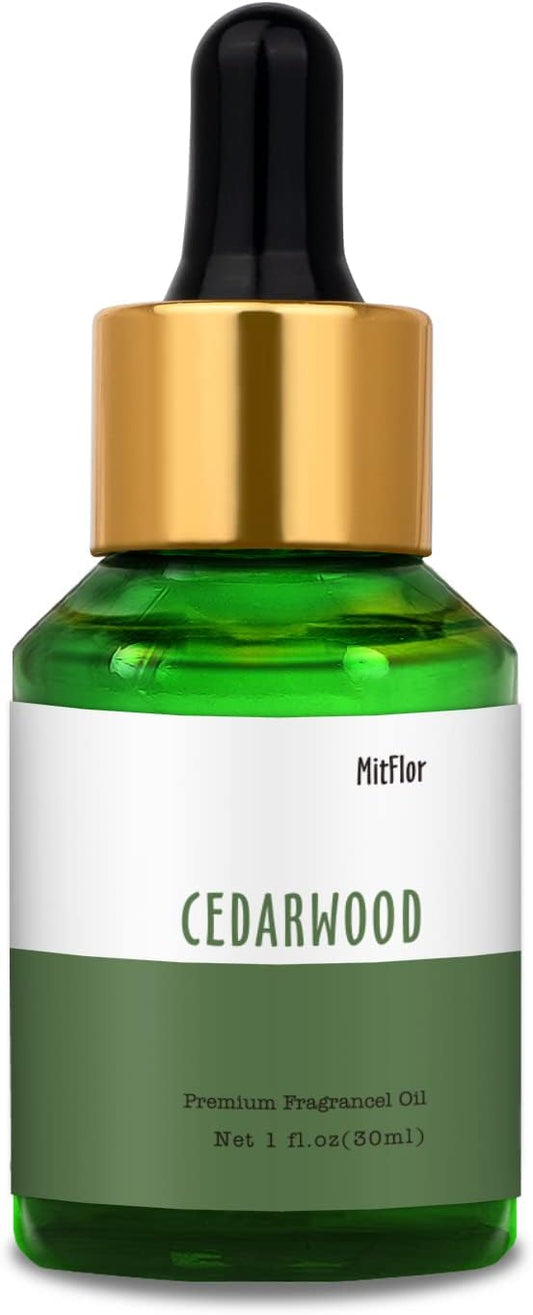 30ml Cedarwood Fragrance Oil, MitFlor Woody Essential Oil Scents for Diffuser, Large Size Premium Fragrance Oil for Soap Candle Making, Ideal for Handcraft and Diffusing