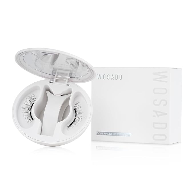 WOSADO Soft Magnetic Eyelashes [No.01 Silky Black II Plus] 23mm with Applicator Kit, Reusable Glue-free Wispy Magnetic Lashes, Cruelty-free False Lashes, Waterproof, Lightweight, Suit for Heavy Makeup