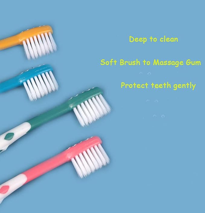 8 Packs Kids Toothbrush, Extra Soft Lovely Deer Toddler Toothbrush for Kids 2-8 Years (Pink&Orange&Blue&Green)