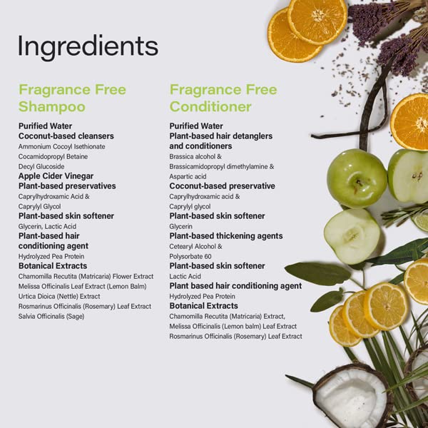 Phillip Adam Fragrance Free Shampoo and Conditioner Set - Sulfate Free & pH Balancing - 33.8 Ounce Each