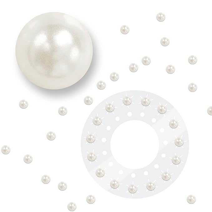 blinger® Shimmer Crystal Refill Pack – as seen on Shark Tank | 5 Discs – 75 Precision-Cut Glass Crystals | Hair-Safe Accessories | Styling Tool not Included | Ivory Cream Pearls 5 mm