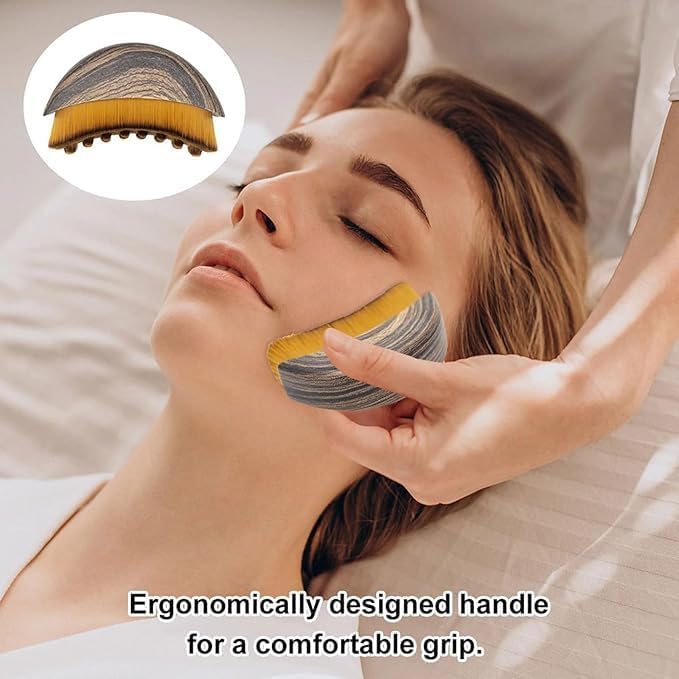2PCS Lymphatic Contour Face Brush for Drainage, Gua Sha Facial Massage Tool for Sculpting
