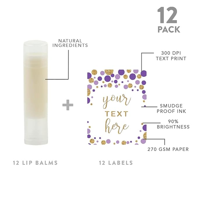 Andaz Press Personalized Lip Balm Party Glitter