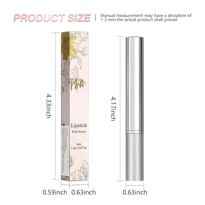 Pink Cherry Nude Tinted Honey Lip Balm, Sheer Hydrating Moisturizing Lipstick for All Skin Type, Natural Pink Cherry Lip Tint Balm Moisturizing Nourishing Lipstick Long Lasting Waterproof 02#