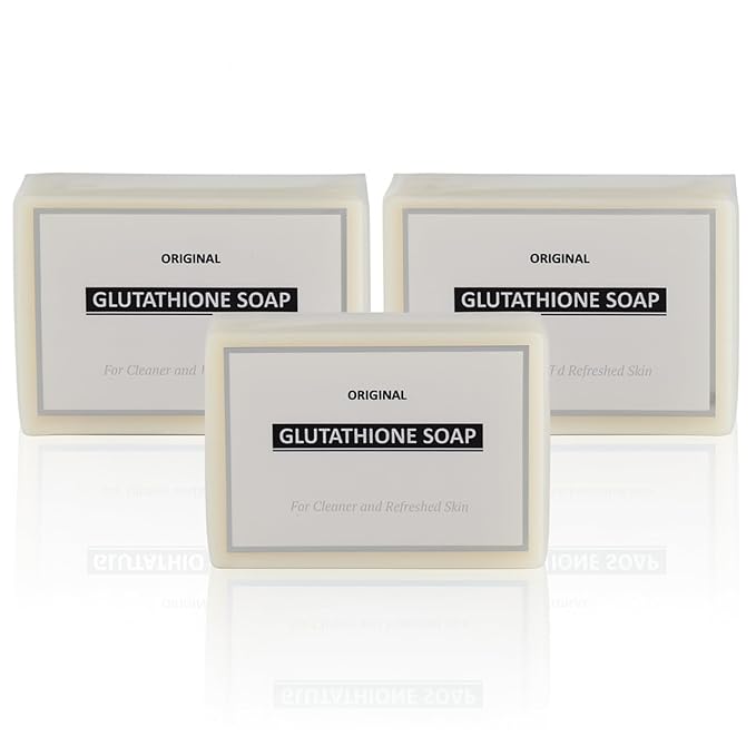 Relumins Original Glutathione Exfoliating Soap - Deep-Cleansing Face & Body Bar with Antioxidants for Clearer, Radiant, and Clean Skin – For Normal to Oily Skin - 120g x 3 Bars