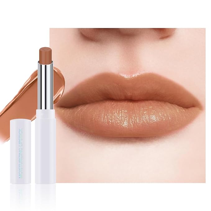 HHLTOH 1Pcs Tinted Lip Balm Moisturizing Lipstick,Waterproof Hydrating Matte Lip Balm for Women,Creamy Natural Color Stain for Dry Lips,Soft Matte Finish with Subtle Scent (#01 Warm Orange Nude Brown)