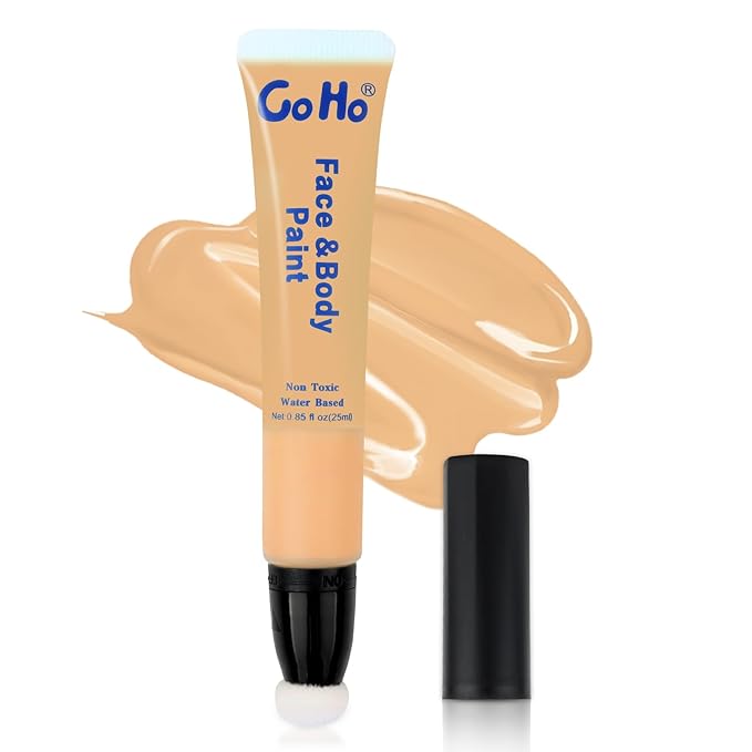 Go Ho Pastel Orange Face Paint Stick,Water Based Cream Orange Body Paint Washable,Highly Pigmented,Smooth and Safe for Skin,Halloween Cosplay SFX Makeup