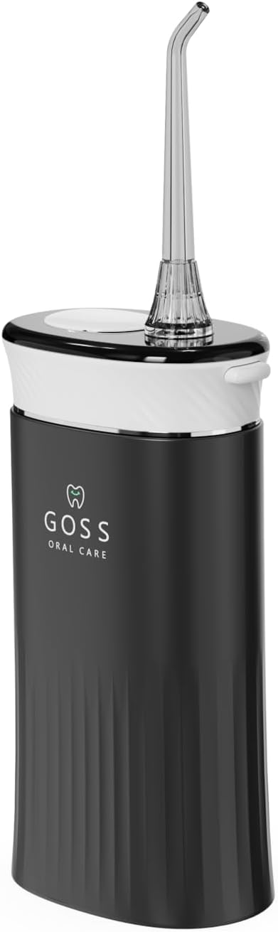 Goss Oral Care Portable Water Flosser for Teeth Cleaning – Cordless, Rechargeable Water Flosser for Travel, Braces, Implants, Crowns & Gum Health