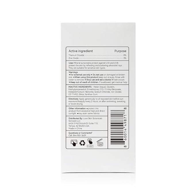 Love Skin Botanicals Mineral Protect Tinted Sunscreen SPF 50 PA+++ – Medium Tint | 100% Mineral, Reef-Safe, Chemical-Free, Unscented, Daily Face Sunscreen