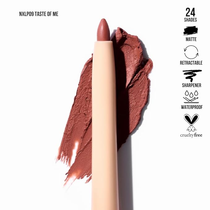 Retractable Waterproof Lip Liner with Built-in Sharpener by Beauty Creations NUDEX Collection (Taste Of Me 09)
