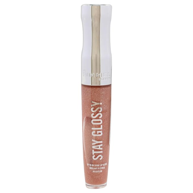 Rimmel Stay Glossy Lip Gloss - Non-Sticky and Lightweight Formula for Lip Color and Shine - 710 Honey, Honey, .18oz