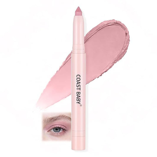 2in1 Cream Eye Shadow Brightener Sticks for Eyes, Neutral Highlighter High Pigmented Makeup with Blending Brush Built-in Sharpener, Long Lasting Eye Makeup sombras en crema para ojos #Gray Rose